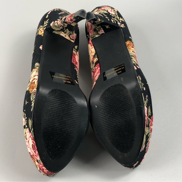Qupid Women’s Floral Stiletto Platform Pump Heels Size 10 - Picture 13 of 15